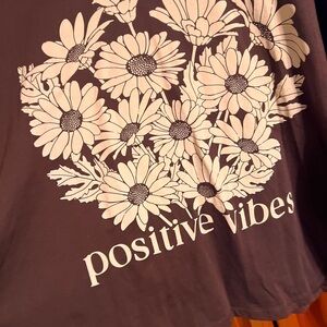 Torrid Positive Vibes Floral Cropped Graphic Tee